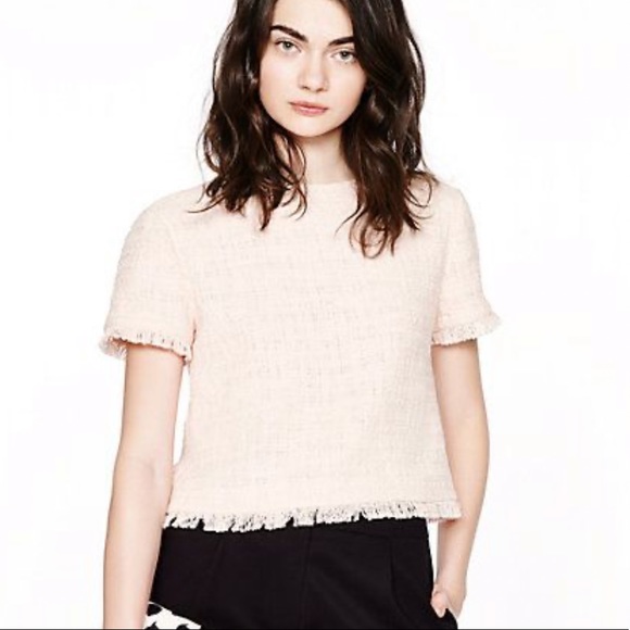 Kate spade pink tweed top - Picture 2 of 5